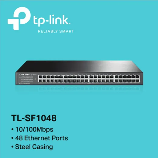48-port Rackmount TP-Link switch, model TL-SF1048-2
