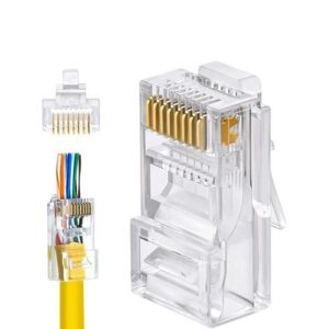 سوکت شبکه cat6 میان گذر ته باز OPEN-END